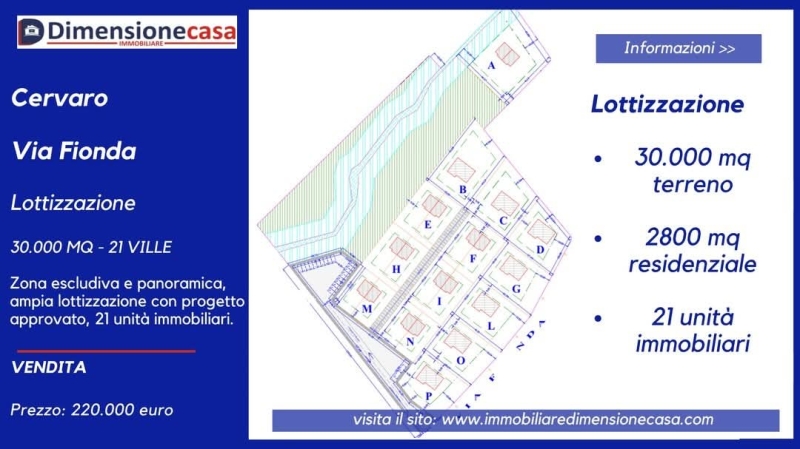 Terreno edificabile, in vendita, Cervaro Nuove costruzioni